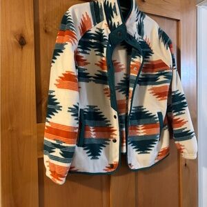 Tribal Pattern Jacket with Snap Buttons